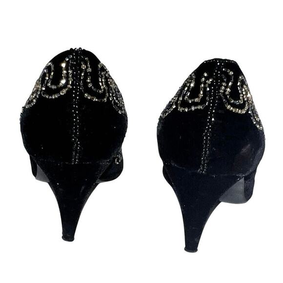 J.Renee’ ladies size 9.5 M velvet sequin 2.5 heel slip on Y2K WhimsyGoth - Picture 4 of 8